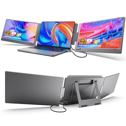 KYY 14'' USB-C Portable Monitor for Laptop Triple Screen