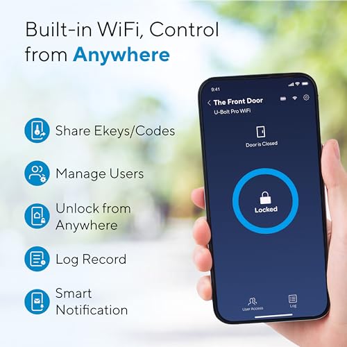 ULTRALOQ U-Bolt Pro Smart Lock with WiFi, Keyless Entry