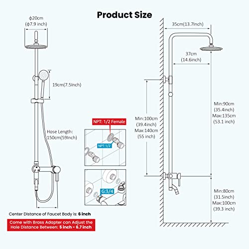 Matte Black Stainless Steel Triple Function Shower Set