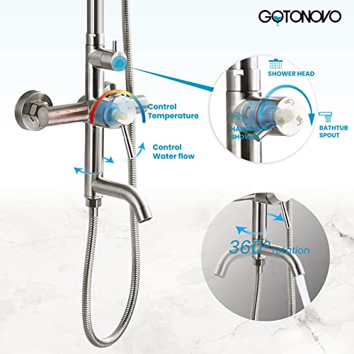 Stainless Steel Shower System with Triple Functions