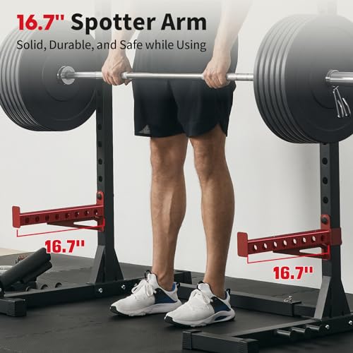 Adjustable Squat Rack with Pull-Up Bar for Home Gym