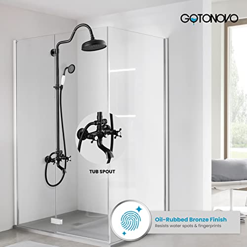 gotonovo 8" Rainfall Shower System with Handheld Spray