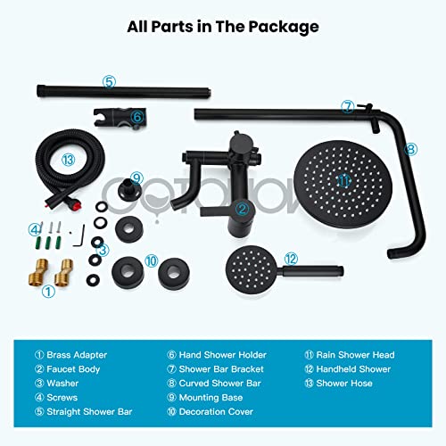 Matte Black Stainless Steel Triple Function Shower Set