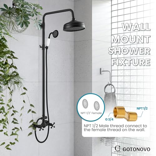 gotonovo Luxury Exposed Shower Faucet Set with Handheld