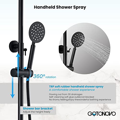 Matte Black Stainless Steel Triple Function Shower Set