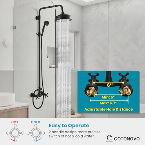 gotonovo Luxury Exposed Shower Faucet Set with Handheld