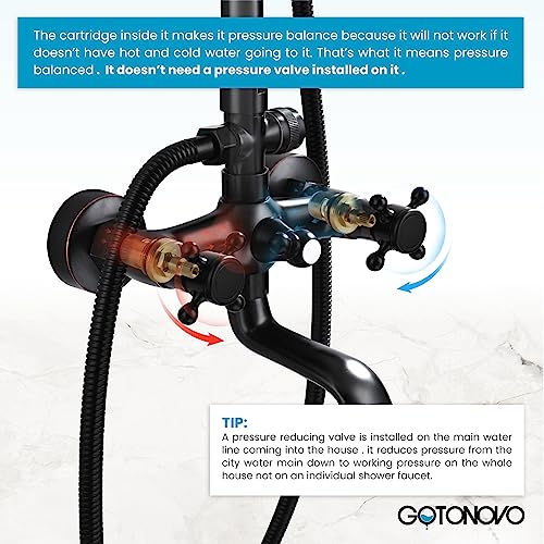 gotonovo 8" Rainfall Shower System with Handheld Spray
