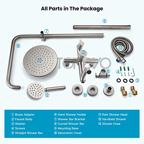 Stainless Steel Shower System with Triple Functions