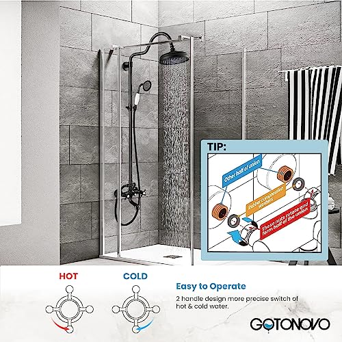 gotonovo 8" Rainfall Shower System with Handheld Spray