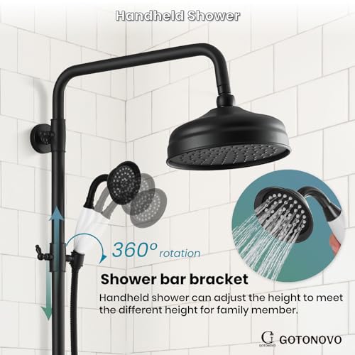 gotonovo Luxury Exposed Shower Faucet Set with Handheld
