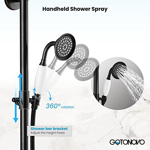 gotonovo 8" Rainfall Shower System with Handheld Spray