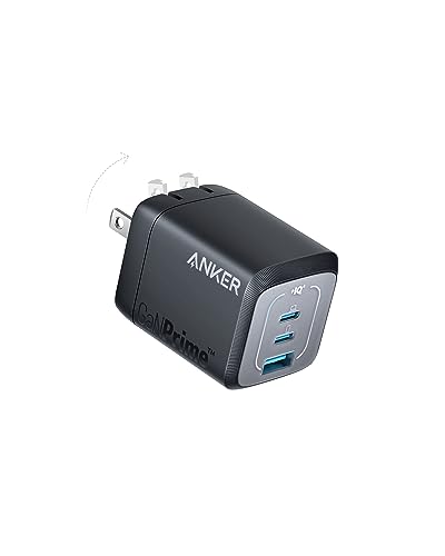 Anker 67W USB C GaN Charger, 3-Port VIP useful for MacBook, iPad, iPhone, Galaxy