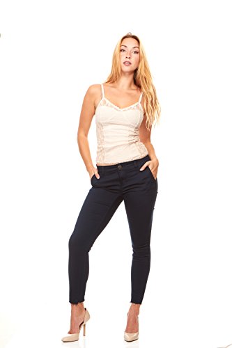 V.I.P. JEANS Women's Navy Blue Skinny Pant Trousers