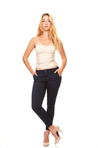V.I.P. JEANS Women's Navy Blue Skinny Pant Trousers