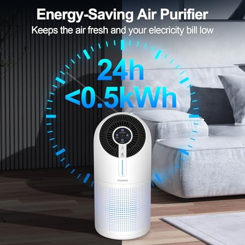 Large Room Air Purifier with HEPA Filter & Night Light