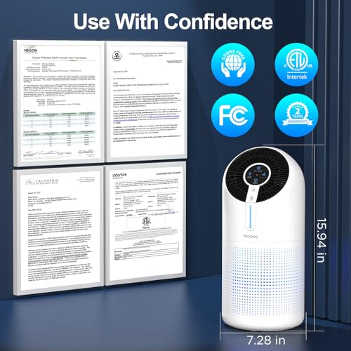 Large Room Air Purifier with HEPA Filter & Night Light