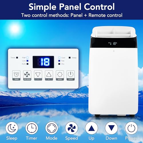 14K BTU Portable AC: Powerful Cooling, 3-in-1 Unit