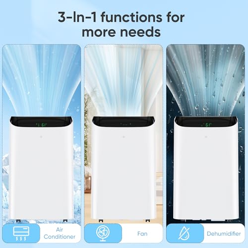 12,000 BTU Portable AC for Large Spaces with Remote