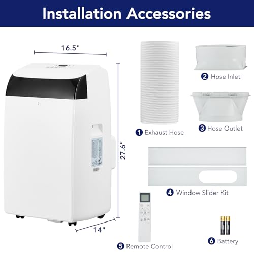 14K BTU Portable AC: Powerful Cooling, 3-in-1 Unit