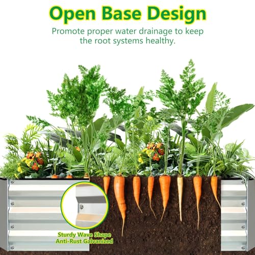 Galvanized 6x3x1Ft Self Watering Garden Bed Kit