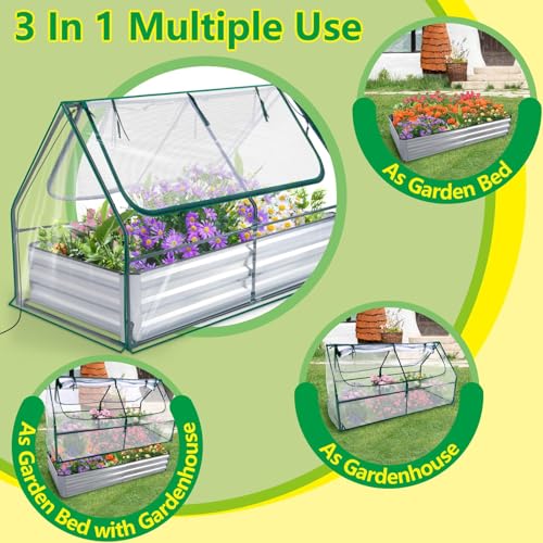 Galvanized 6x3x1Ft Self Watering Garden Bed Kit