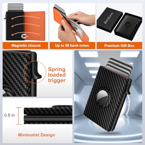 Men's AirTag Wallet: RFID Blocking, Slim, Genuine Leather