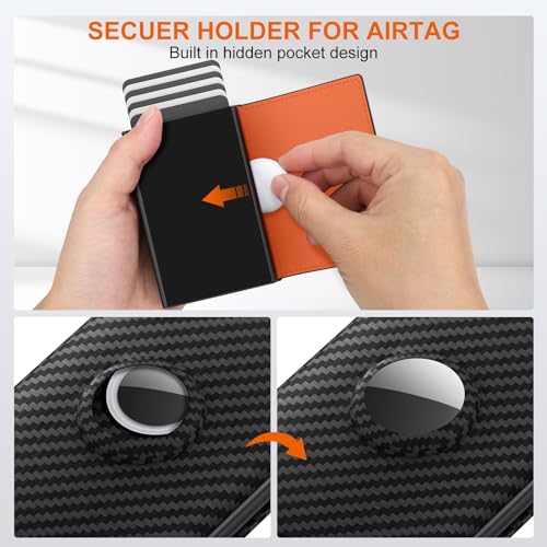Men's AirTag Wallet: RFID Blocking, Slim, Genuine Leather