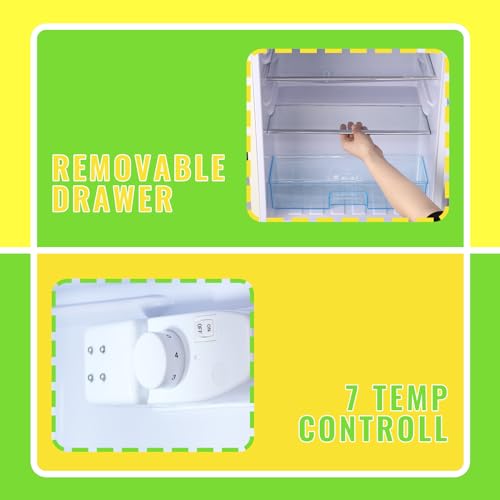 DESMALL Retro 2-Door Mini Fridge, 3.5 CU.FT