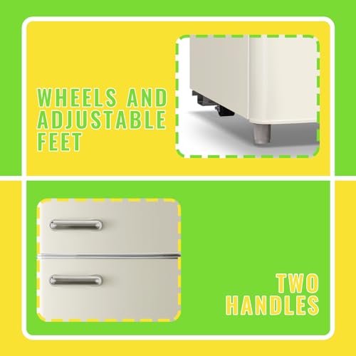 DESMALL Retro 2-Door Mini Fridge, 3.5 CU.FT