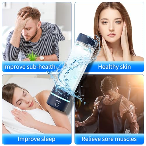 Portable Hydrogen Water Bottle with Ionized Technology (Blue)