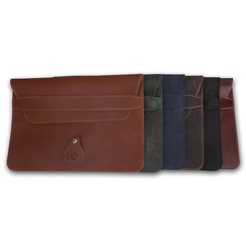 Blue Leather Laptop Sleeve for 13-14 Inch MacBook
