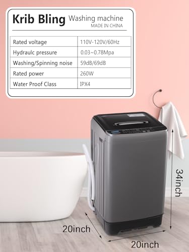 KRIB BLING Automatic Washing Machine with LED Display