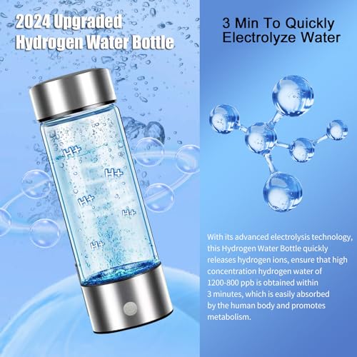 2024 Hydrogen Water Ionizer Portable Bottle Silver