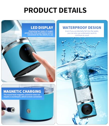 Premium Waterproof Hydrogen Water Ionizer Bottle with LED