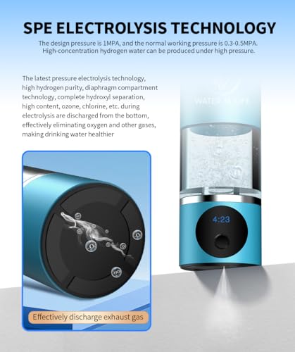 Premium Waterproof Hydrogen Water Ionizer Bottle with LED