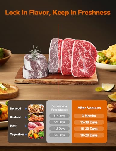 Powerful Food Sealer with Built-in Cutter & Bags