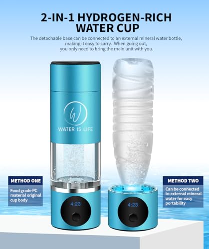 Premium Waterproof Hydrogen Water Ionizer Bottle with LED
