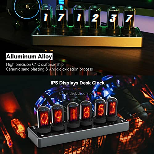Adventurers IPS Nixie Tube Clock with RGB Backlight