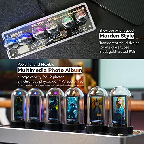 Adventurers IPS Nixie Tube Clock with RGB Backlight