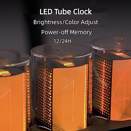 RGB Nixie Tube Desk Clock with Imitation Wood Base