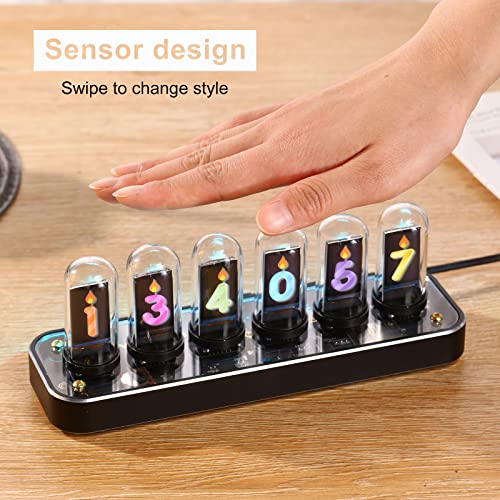 Nixie clock with gesture control, custom picture upload