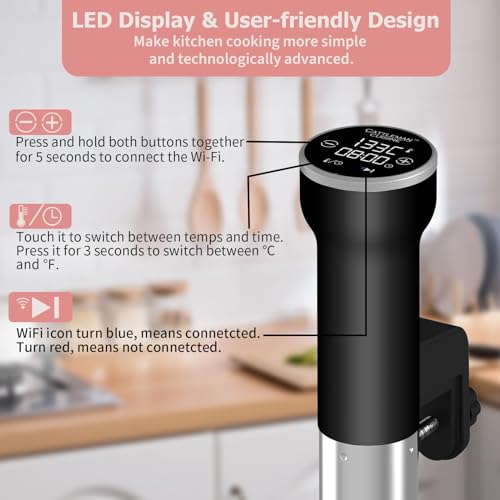 Cattleman Cuisine Sous Vide Cooker WiFi Kit, 1000W
