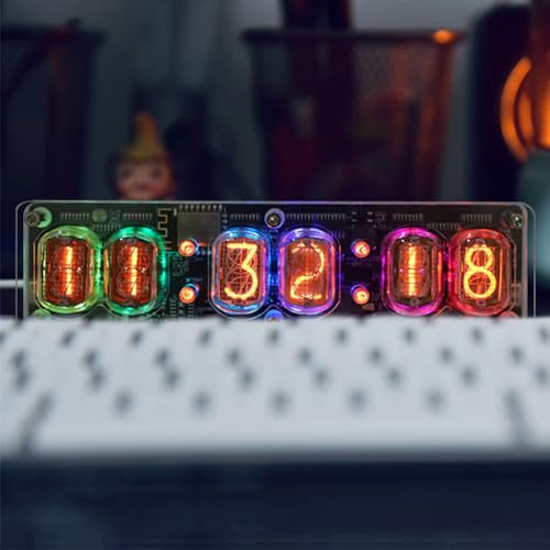 Vintage IN12 Nixie Clock with WiFi Timing and RGB Lighting