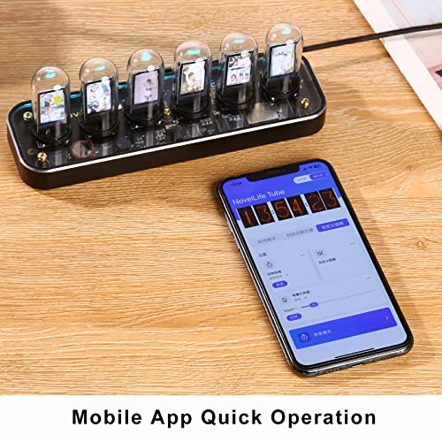 Nixie clock with gesture control, custom picture upload
