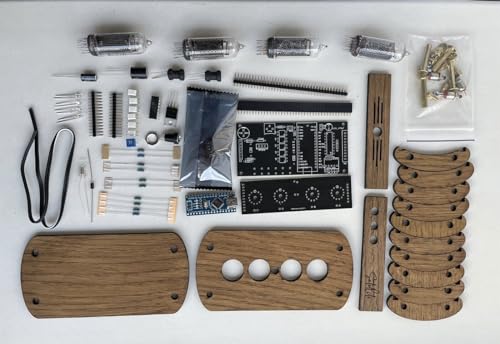DIY Nixie Tube Clock Kit with Wooden Enclosure