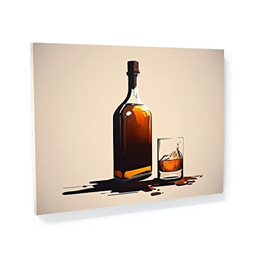 Minimalistic Whiskey Glass Canvas Art Print - X-Large