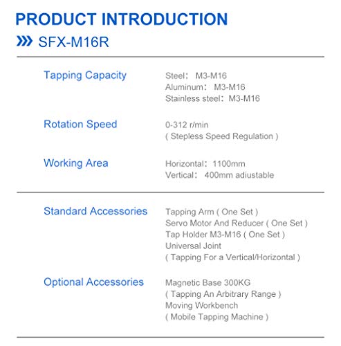 Universal Electric Tapping Machine Arm with 375rpm