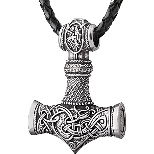Thor's Hammer Pendant - Norse Viking Necklace in XL