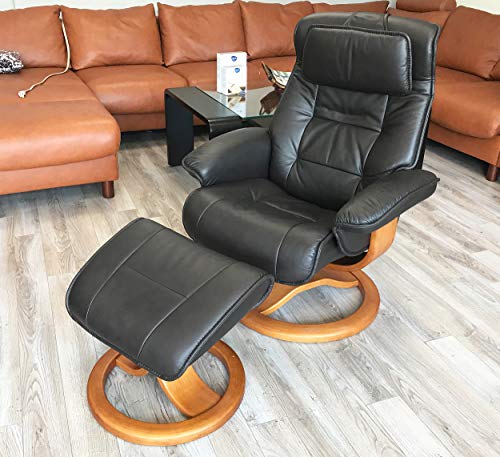 Fjords Mustang Leather Recliner Chair with Ottoman
