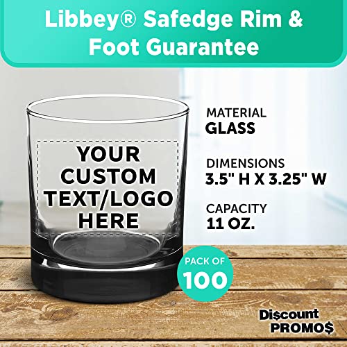 Personalized Libbey Whiskey Glasses - Set of 100